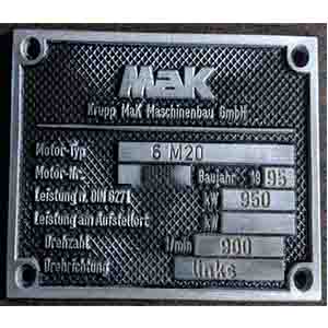 MAK M 20 AUXILIARY ENGINE