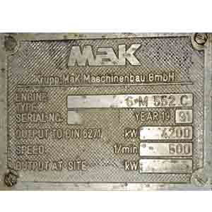 MAK 6 M 552 C MAIN ENGINE