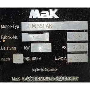 MAK M551 MAIN ENGINE