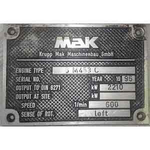 MAK M 453 C AUXILIARY ENGINE