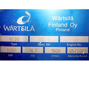 WARTSILA 6L20 SPARE PARTS