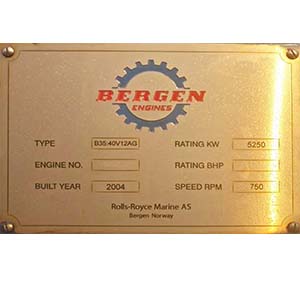 BERGEN B 35:40 V 12 AG SHIP ENGINE