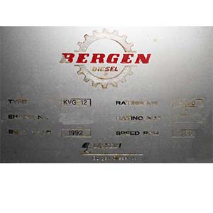 BERGEN KVG-12 AUXILIARY ENGINE