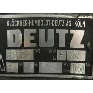 DEUTZ BFM716 AUXILIARY ENGINE