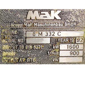 MAIN ENGINE MAK M 332 C