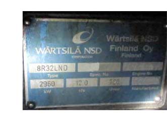 WARTSILA 8R32LND AUXILIARY ENGINE