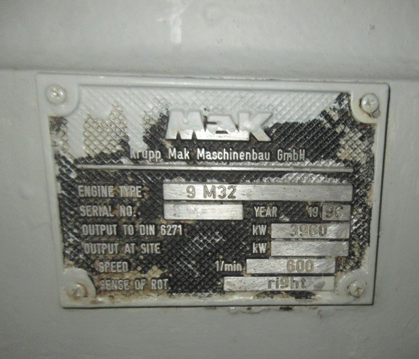 MAK 9 M 32 AUXILIARY ENGINE