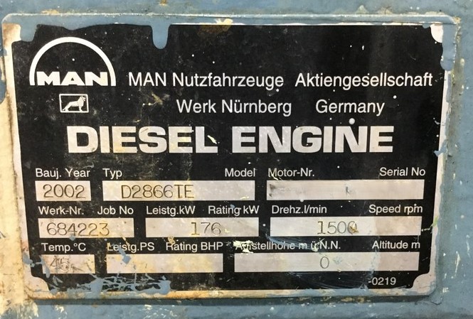 MAN B&W D2866TE SPARE PARTS